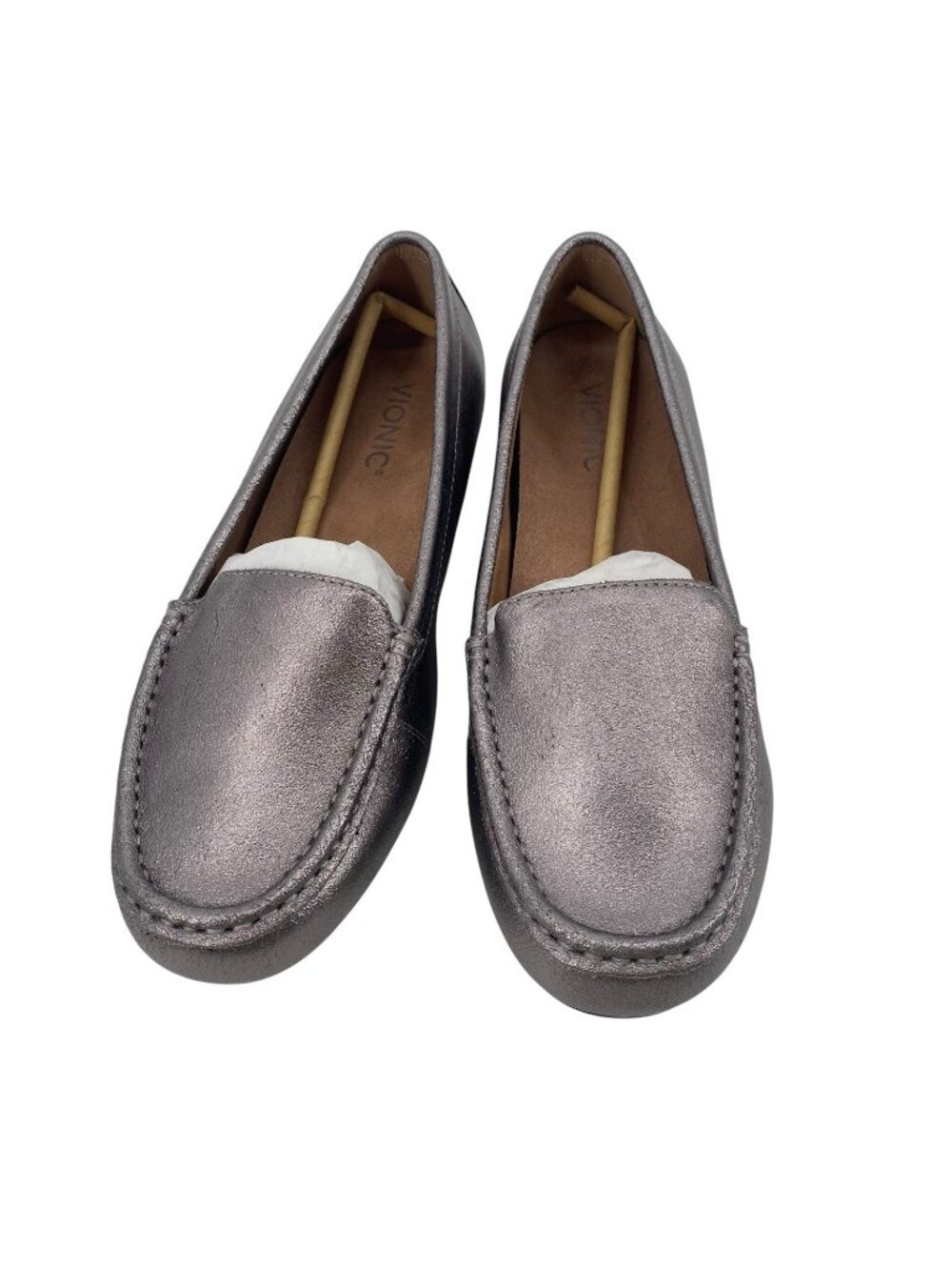 Vionic Women’s Size 9 WIDE Debbie Metallic Pewter Bronze Loafers